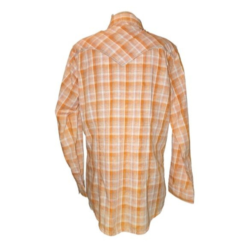 Wrangler Orange Plaid Snap Front Women's Western Shirt Size L‎ - Picture 3 of 10